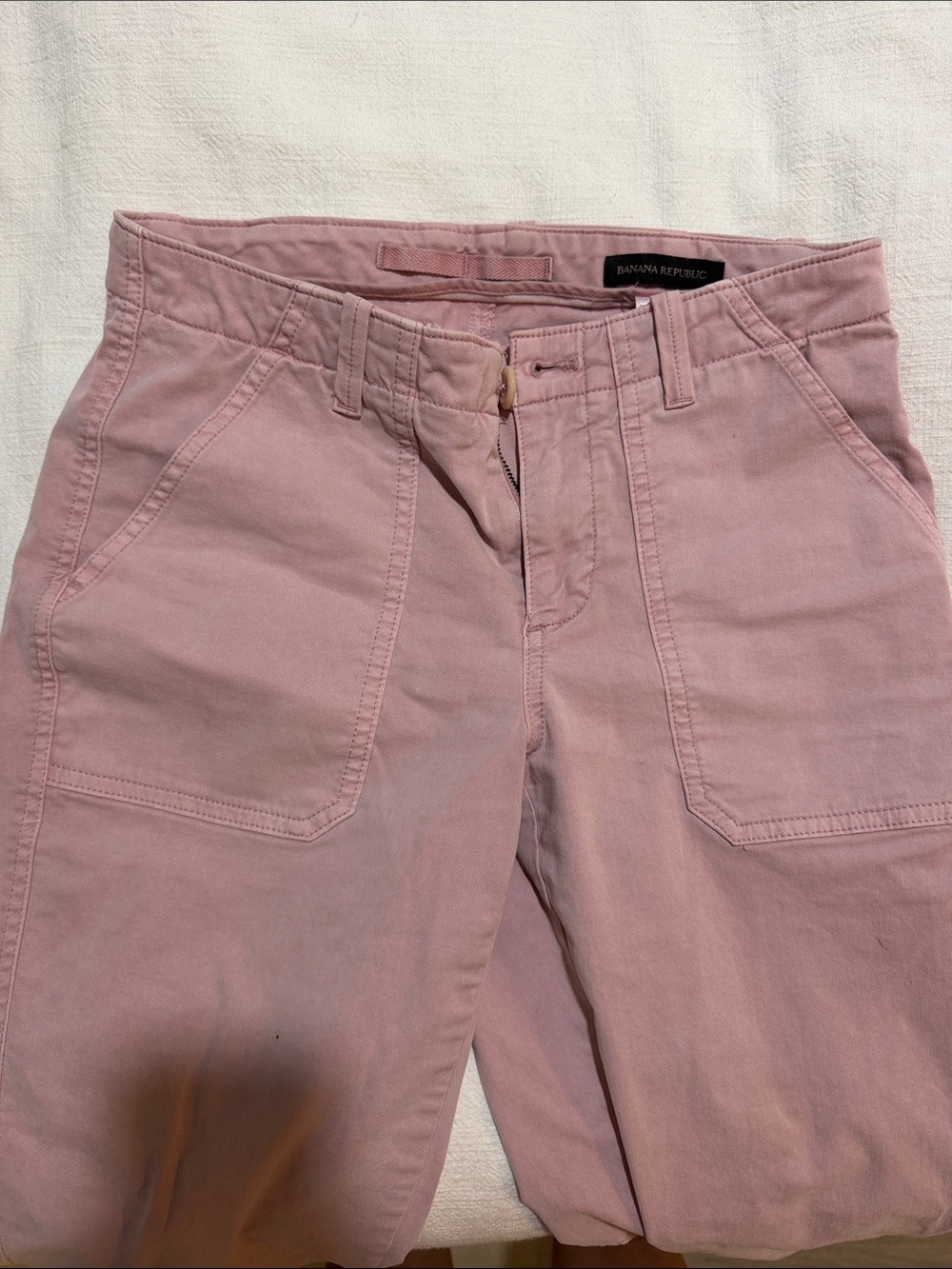 Banana Republic Women's Blush Straight-Leg Utility Jeans